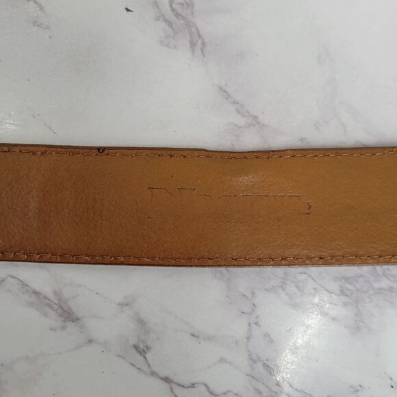 Nocona Top Hand Leather Western Belt Tan with Black Billet Silver Concho Men's - Picture 5 of 14